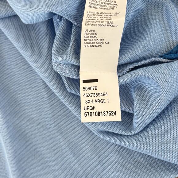 Big & Tall Izod Polo Light Blue Advantage Performance Stretch Size 3XLT - Picture 5 of 6